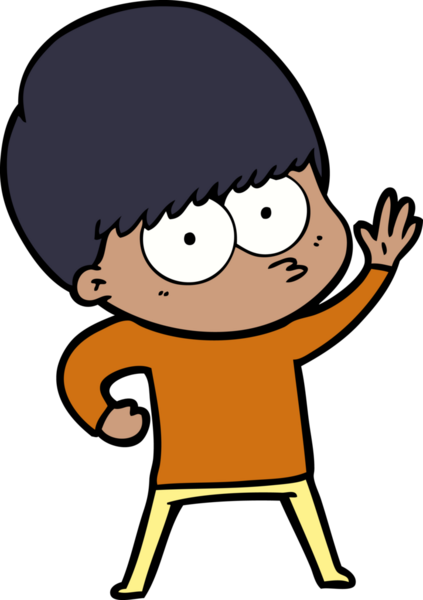 Bir insan tarafından çizilmiş sinirli çizgi film çocuğu.