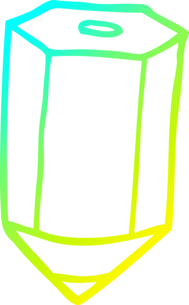 Bir insan tarafından çizilmiş karikatür renkli bir kalemin soğuk gradyan çizimi