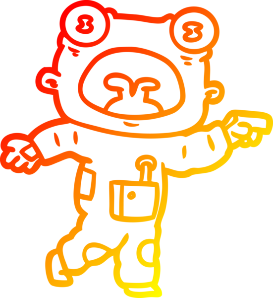 Bir insan tarafından çizilen garip uzaylı çizgi filminin sıcak gradyanı.