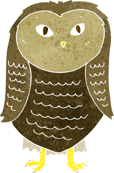 bir insan tarafından çizilmiş bir baykuş.