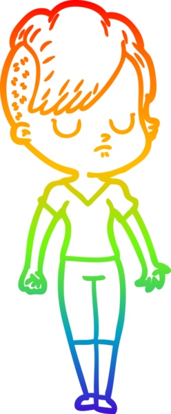 gökkuşağı gradyan çizimi bir insan tarafından çizilmiş bir karikatür kadın