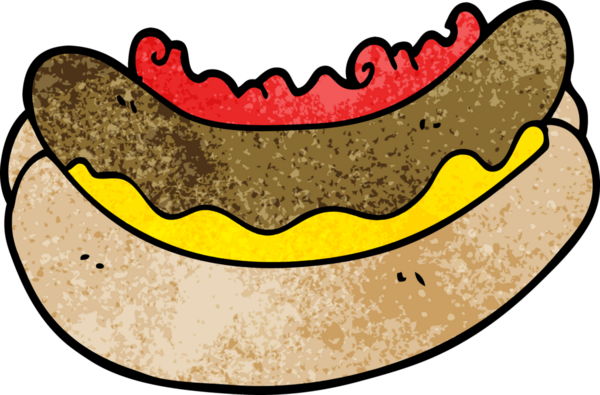 Bir insan tarafından çizilmiş sosisli sandviç karalaması.