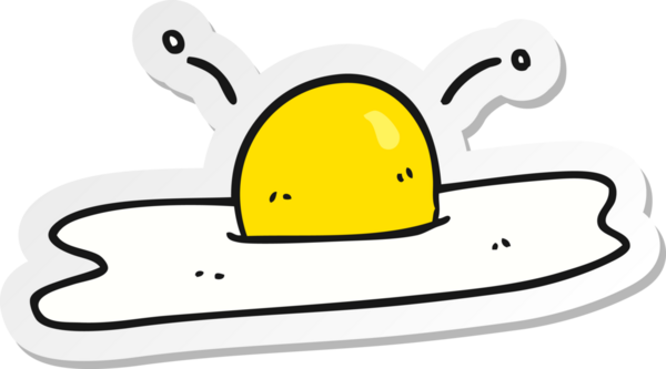 Bir insan tarafından çizilmiş karikatür yumurta etiketi.