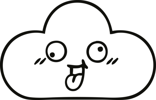 Bir insan tarafından çizilmiş bir bulutun çizgi çizimi