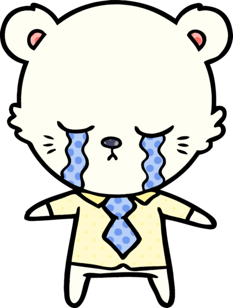 Ağlayan kutup ayısı bir insan tarafından çizilmiş.