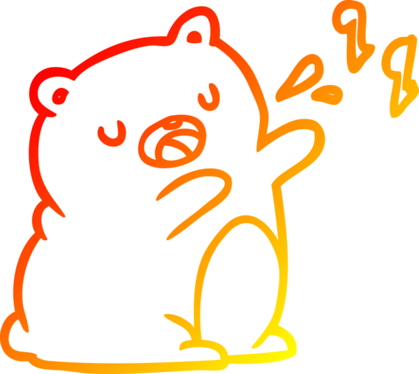 Bir ayının insan tarafından çizilmiş bir şarkıyı söylediği sıcak bir çizgi.