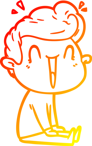 Bir insan tarafından çizilmiş, heyecanlı bir çizgi film çizimi.