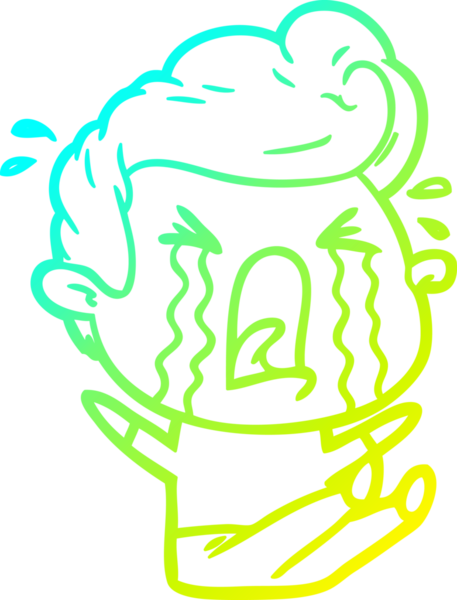 Bir insan tarafından çizilmiş ağlayan bir karikatür çizimi.