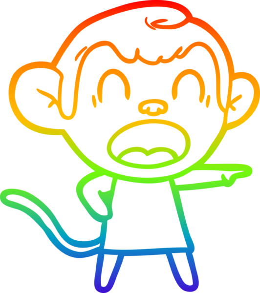 Bir insan tarafından çizilmiş bağıran çizgi film maymunu çizimi