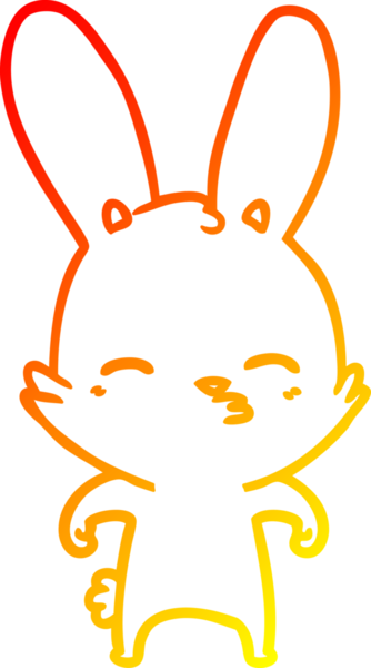 Bir insan tarafından çizilmiş meraklı bir tavşan çizgi filmi.