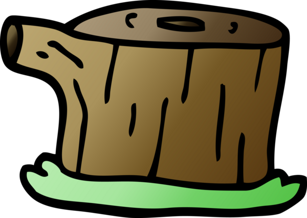 Bir insan tarafından çizilmiş karalama ağacı kütüğü.