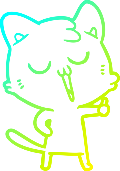 Bir insan tarafından çizilmiş çizgi film kedisinin soğuk çizgi çizimi.