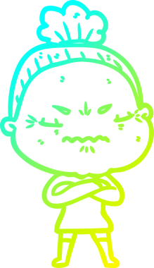 Bir çizgi film çizimi, bir insan tarafından çizilmiş yaşlı bir kadını rahatsız ediyordu.