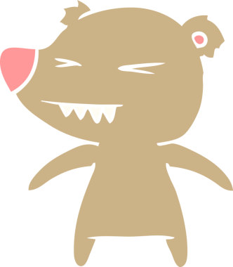 kızgın ayı düz renkli çizgi film bir insan tarafından çizildi.