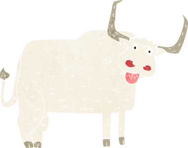 bir insan tarafından çizilmiş kıllı inek çizgi filmi