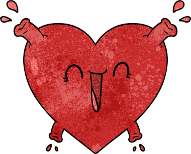 bir insan tarafından çizilmiş sağlıklı bir kalp.