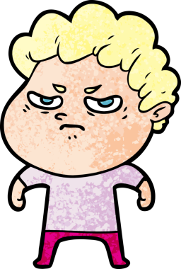 Bir insan tarafından çizilmiş kızgın bir adam.