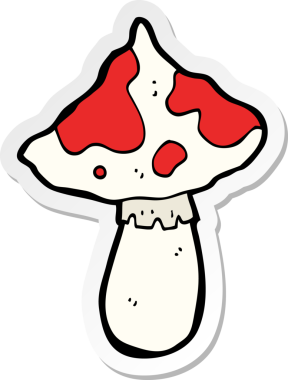 Bir insan tarafından çizilmiş bir mantar yapıştırması.