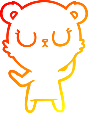 Bir insan tarafından çizilmiş barışçıl bir kutup ayısının sıcak çizgi çizimi