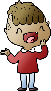 Bir insan tarafından çizilmiş mutlu çocuk çizgi filmi.