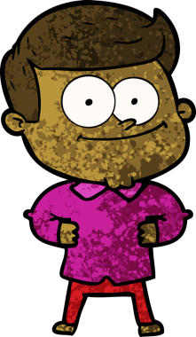 Bir insan tarafından çizilmiş mutlu bir adam.