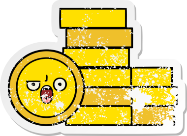 Bir insan tarafından çizilmiş bozuk paraların sıkıntılı çıkartması.