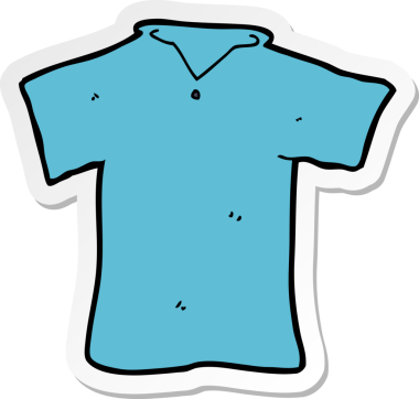 Bir insan tarafından çizilmiş karikatür tişörtü çıkartması.