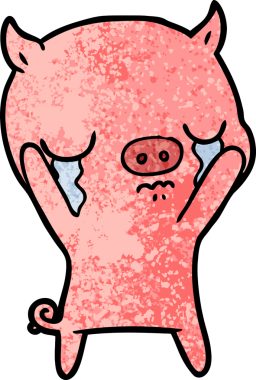 Bir insan tarafından çizilmiş domuz ağlaması.