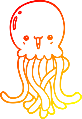 Bir insan tarafından çizilmiş bir denizanasının sıcak çizgi çizimi