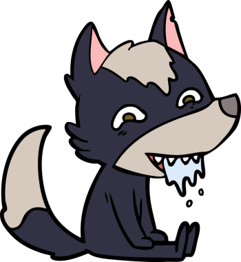 Çizgi film aç kurt bir insan tarafından çizilmeyi bekliyor.