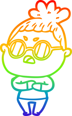 Gökkuşağı gradyan çizimi bir insan tarafından çizilmiş bir çizgi film.