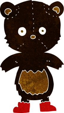 bir insan tarafından çizilmiş siyah ayı yavrusu.