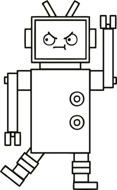 Bir insan tarafından çizilmiş robot çizimi