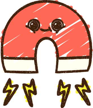 Bir insan tarafından çizilen mıknatıs tebeşiri