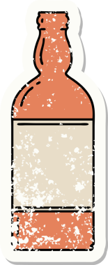 Bir insan tarafından çizilmiş geleneksel bir şişe dövmesi.