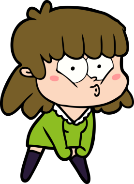 Bir insan tarafından çizilmiş ıslık çalan kız.