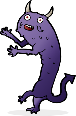 Bir insan tarafından çizilmiş karikatür şeytan.