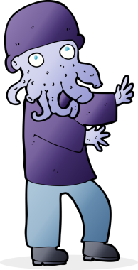 Bir insan tarafından çizilmiş canavar adam.