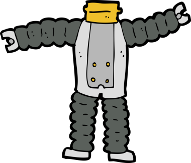 karikatür robot vücudu (bir insan tarafından çizilmiş ve eşleştirilmiş karikatürler)