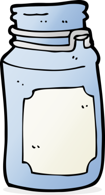 Bir insan tarafından çizilmiş mutfak kavanozu.