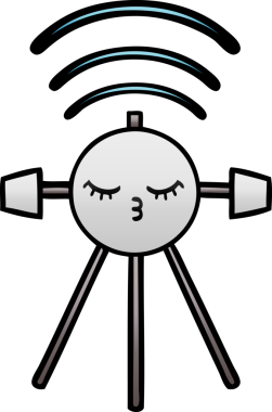 Bir insan tarafından çizilmiş bir uydunun eğimli gölgeli karikatürü