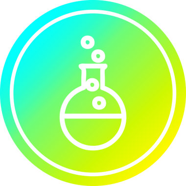 Havalı gradyan bir insan tarafından çizilmiş dairesel bir bilim deneyi simgesi