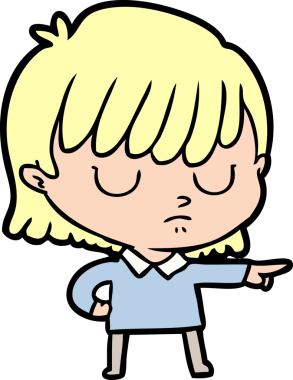 Bir insan tarafından çizilmiş karikatür kadın.