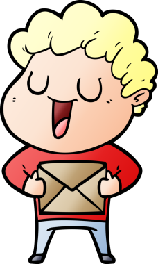 Bir insan tarafından çizilmiş karikatürlü gülen adam.