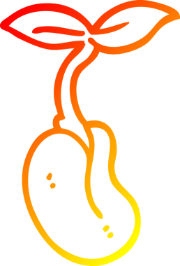 Bir insan tarafından çizilmiş bir çizgi filmin sıcak gradyan çizimi