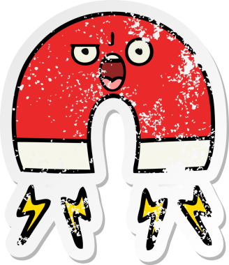 Bir insan tarafından çizilmiş şirin bir karikatür mıknatısı.