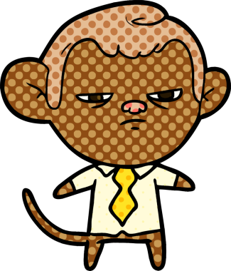 Bir insan tarafından çizilmiş çizgi maymun.