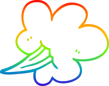 Gökkuşağı gradyan çizgi çizimi Bir insan tarafından çizilen hava fırtınası çizgi filmi