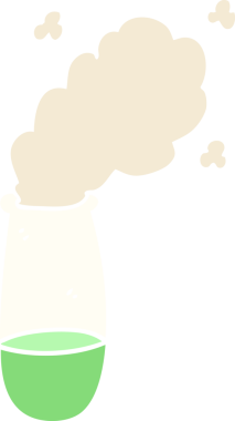 Bir insan tarafından çizilmiş düz renk çizim çizgi film test tüpü