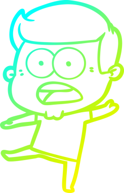 Bir insan tarafından çizilen bir karikatürün soğuk gradyan çizimi.